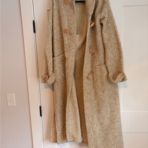 Coldwater Creek Cream Teddy Fleece Jacket